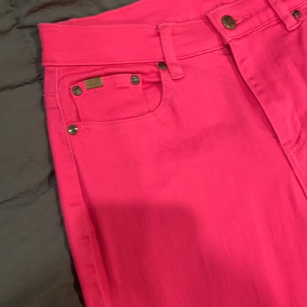 DG2 Diane Gilman - Pink denim jeans with zipper on legs - Size 2 - Picture 11 of 14